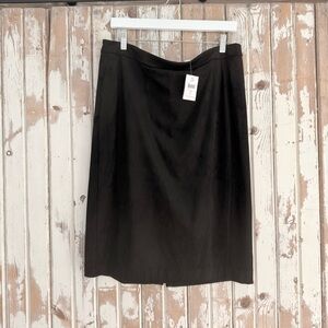 NWT Christian Soriano & J.Jill collab Faux Suede Pencil Skirt, Black, Large Tall